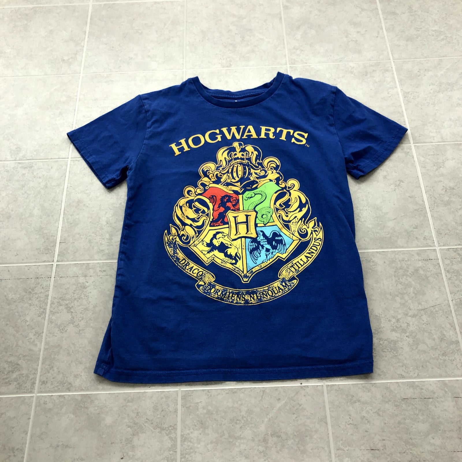 Wizarding World Blue Short Sleeve Crew Graphic Hogwarts T-shirt Youth Size 10/12