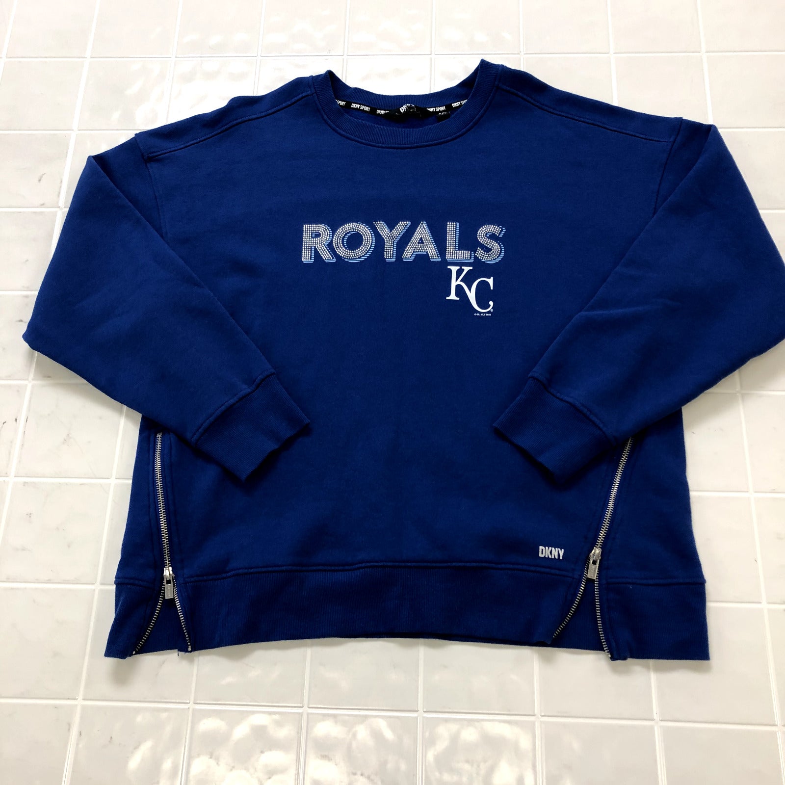 Dkny Sport Blue Graphic Kansas City Royals Regular Sweatshirt Women's Size 2XL