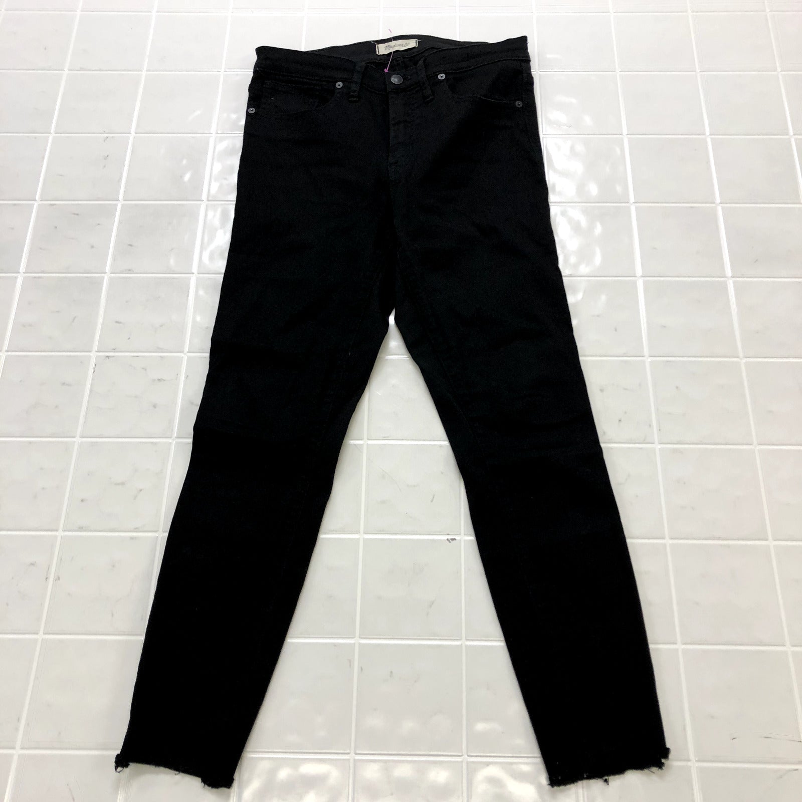 Madewell Black Denim Flat Front Chino Tapered Skinny Jeans Women's Size 29