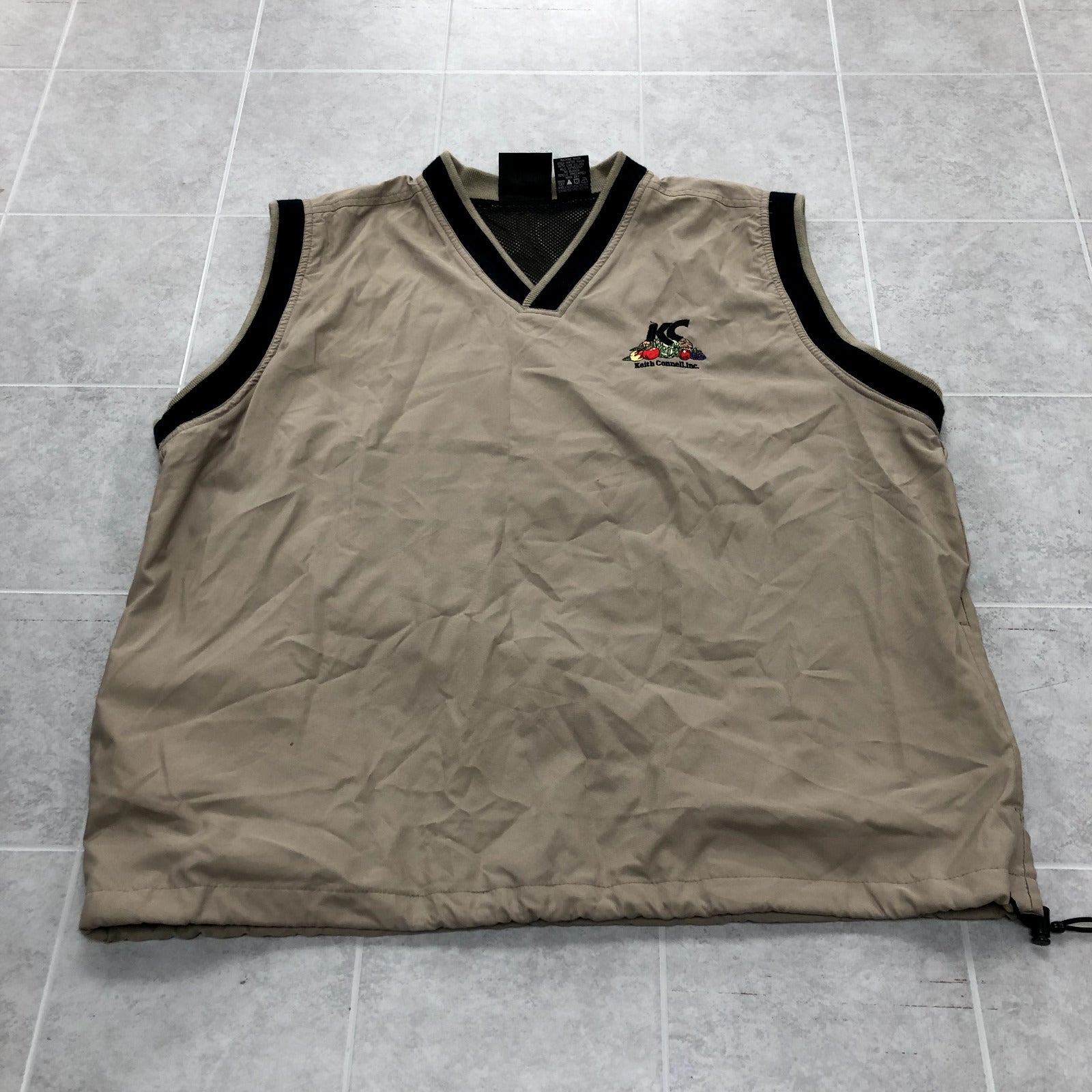 Vintage Heartwell Viasport Beige Sleeveless V-Neck Insulated Vest Adult Size L