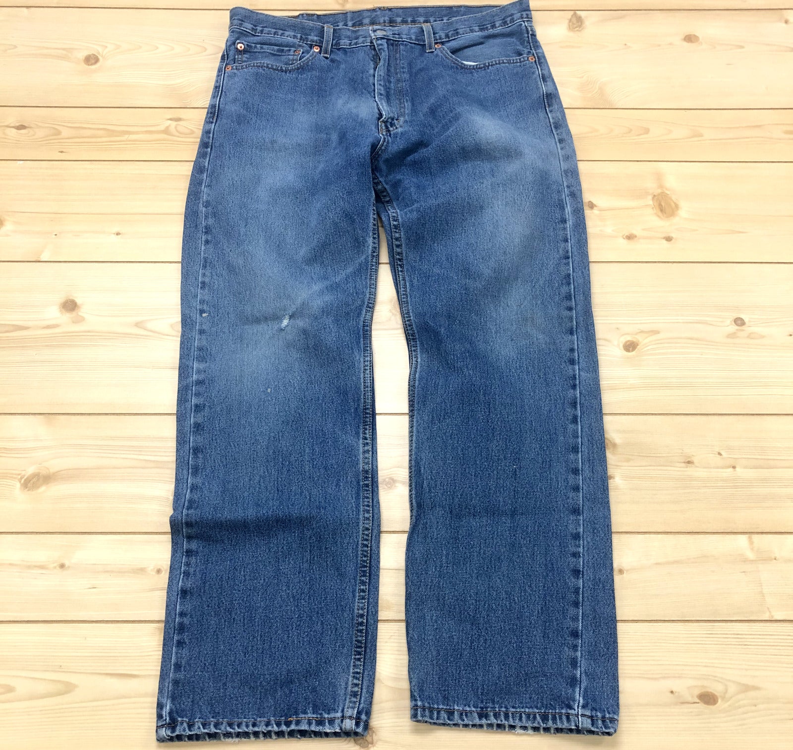 Levi Strauss 505 Blue Denim 5th Pocket Straight Jeans Adult Size 38W x 32L