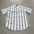 Vintage Steeplechase White Striped Short Sleeve Button Up Shirt Adult Size M