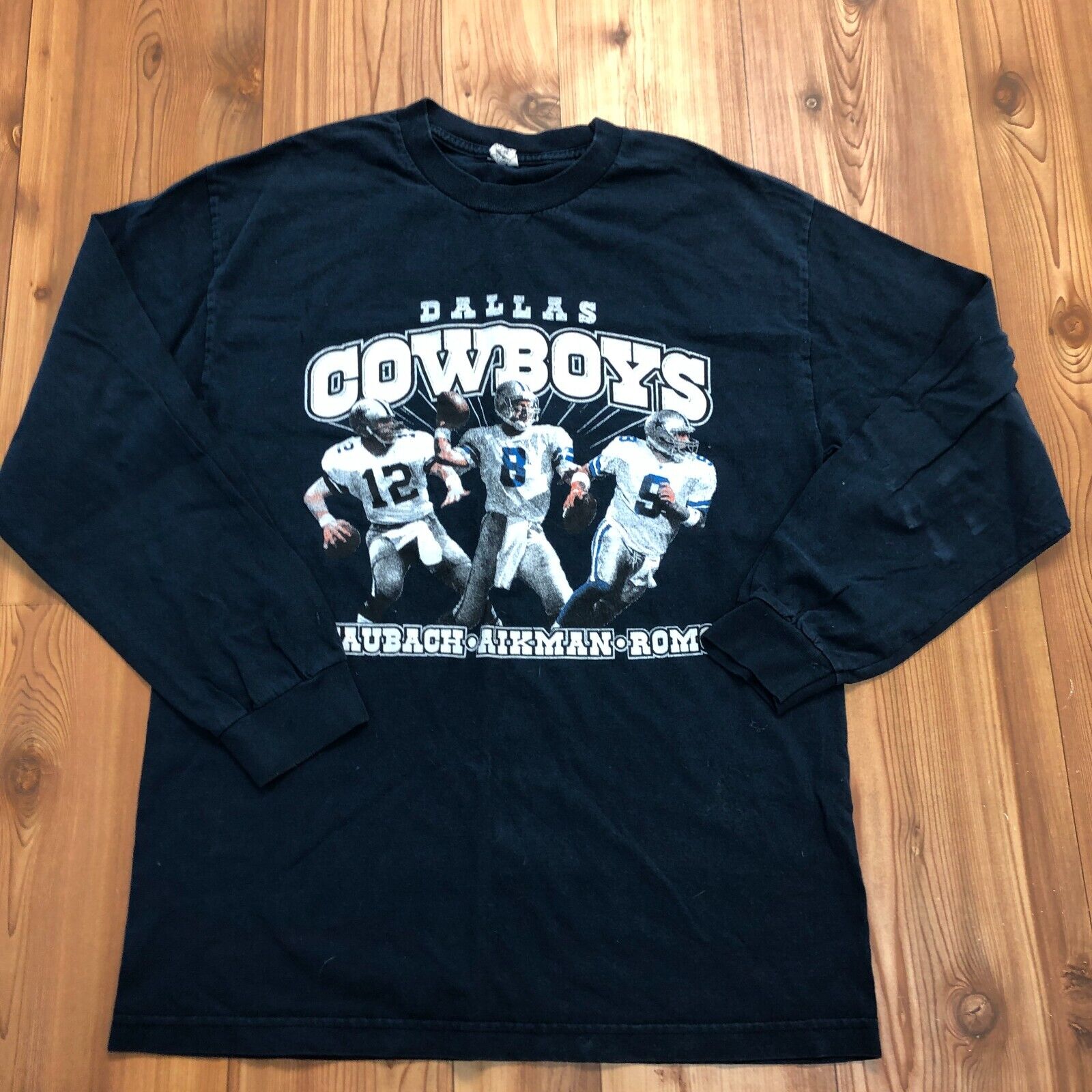 Vintage Alstyle Blue Long Sleeve Dallas Cowboys T-Shirt Adult Size L