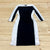 Lauren Ralph Lauren Black White Rauch Side 3/4 Sleeve Fitted Dress Women Size 6
