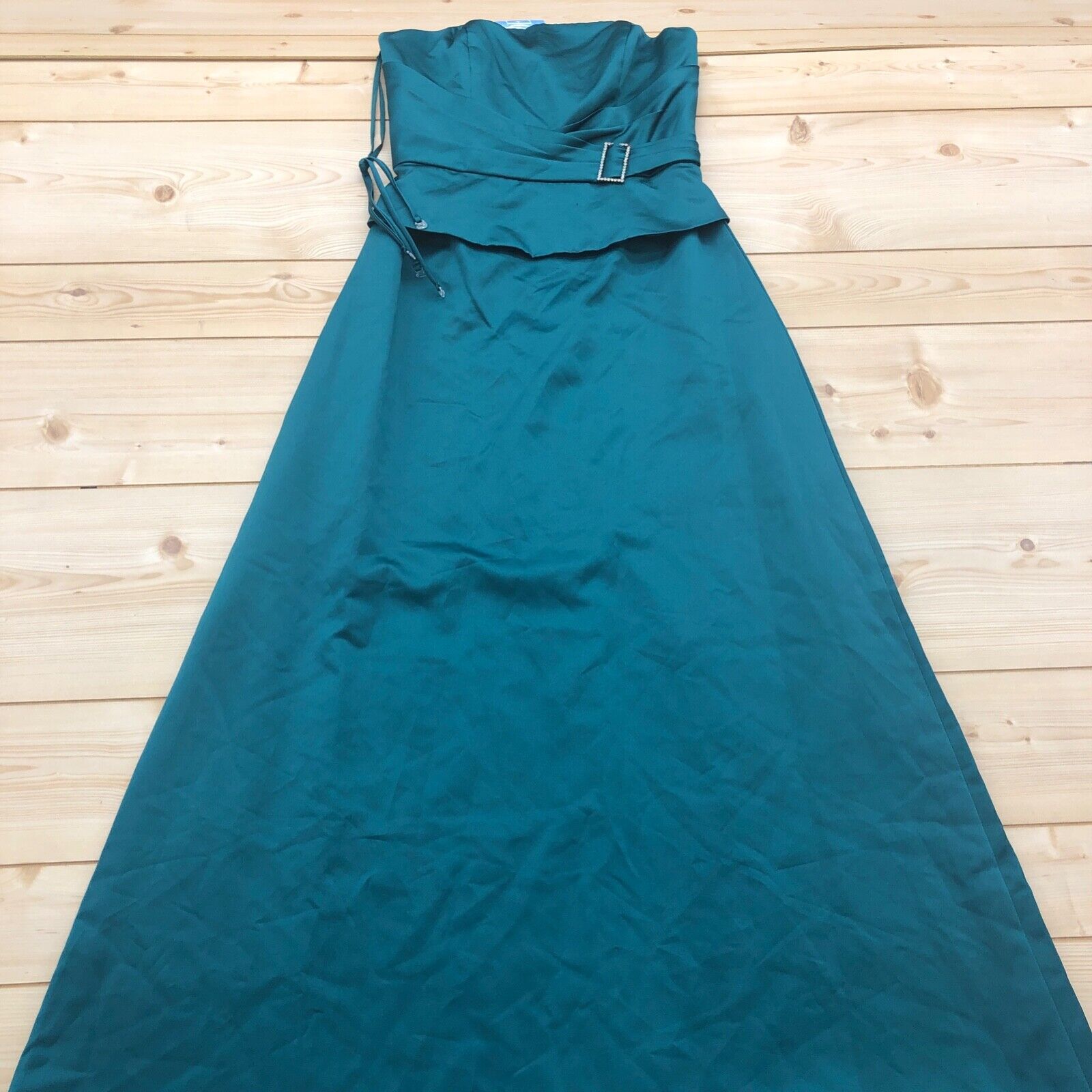 NEW Jordan Green Strapless Gem Belted Corset Top Polyester Dress Women's Size 8