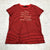 Lauren Ralph Lauren Red Striped Round Neck Graphic Logo T-shirt Womens Size 38
