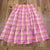 A.N.A Pink Plaid Elastic Waist Pleated Regular Midi A-Line Skirt Womens Size 12
