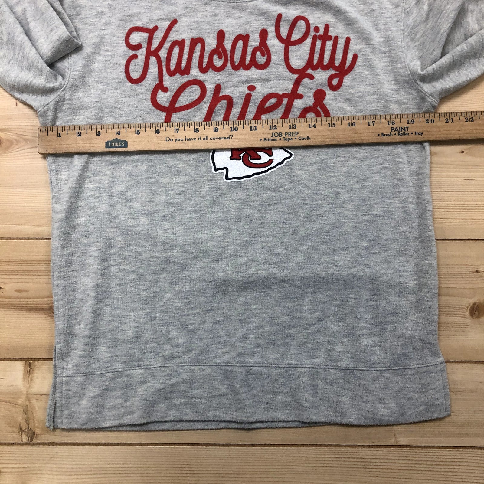NFL Team Grey Kansas City Chiefs NFL Pullover Sleepwear Shirt Women Size Small