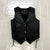 Retro Zony Black V-neck Lined Regular Fit Western Leather Vest Adult Size XS