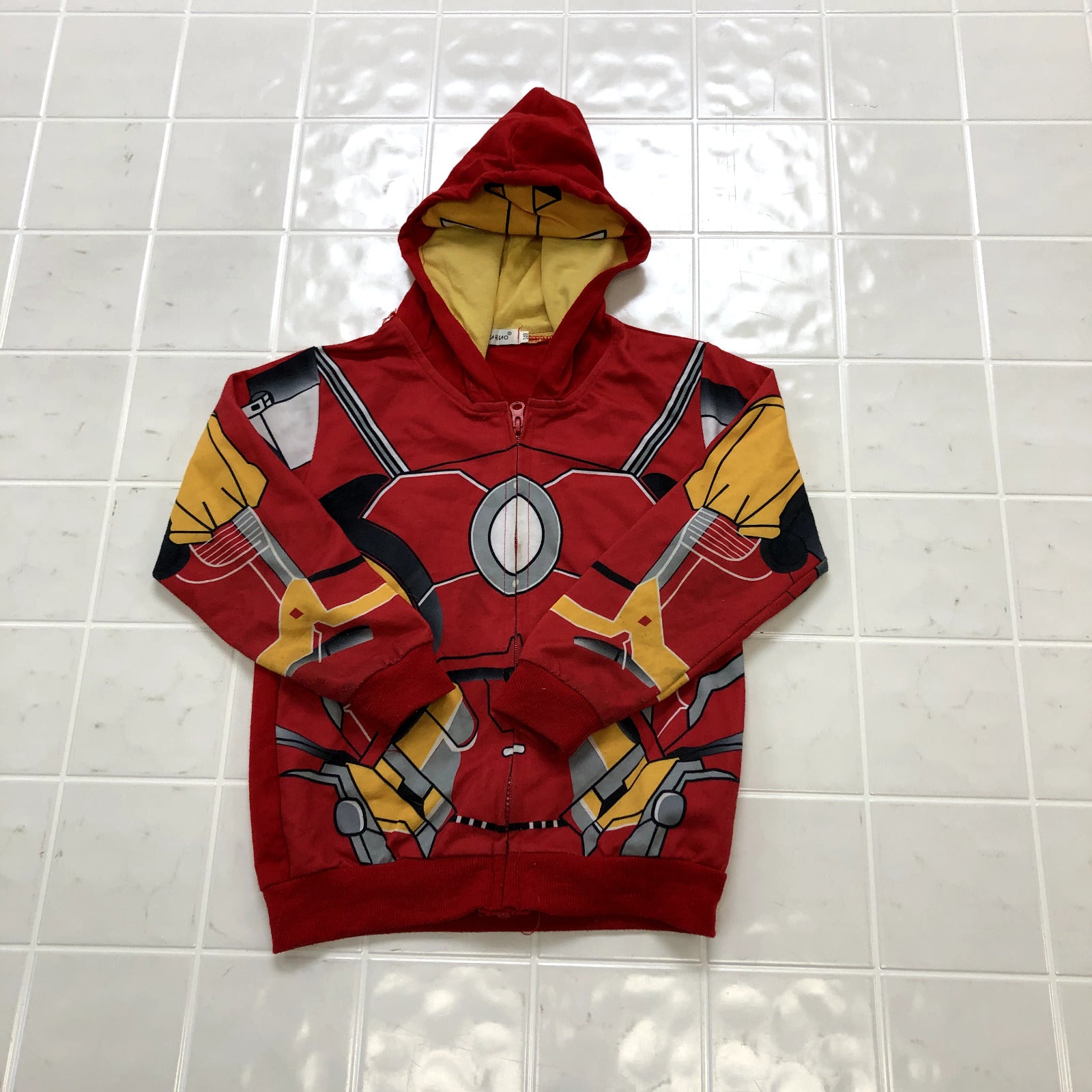 Keaiyouhuo Red Multicolor Graphic Regular Fit Stretch Jacket Youth Size M