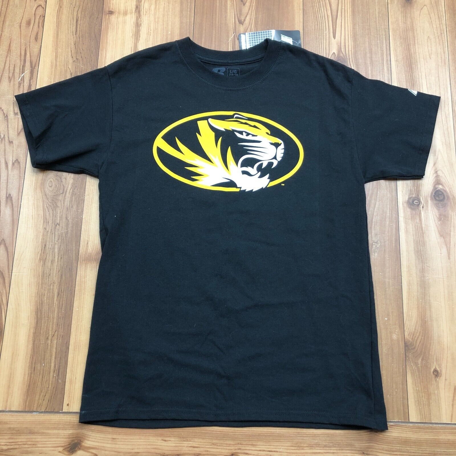 NEW Russell Black Missouri Tigers Graphic Short Sleeve T-Shirt Youth Size L