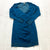 NEW Cache Blue Solid Stretch Deep V-neck Regular Fit Wrap Dress Women's Size XL