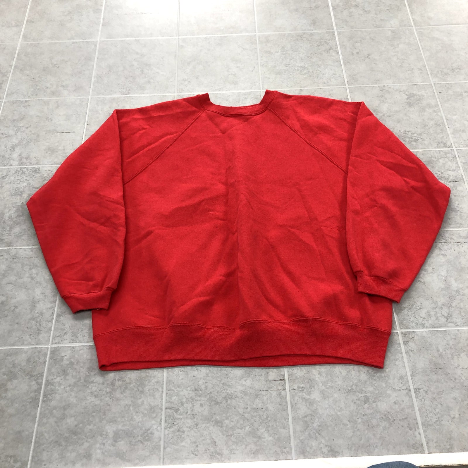 Hanes Her Way Red Long Sleeve Plain Pullover Sweatshirt Womens Size XL