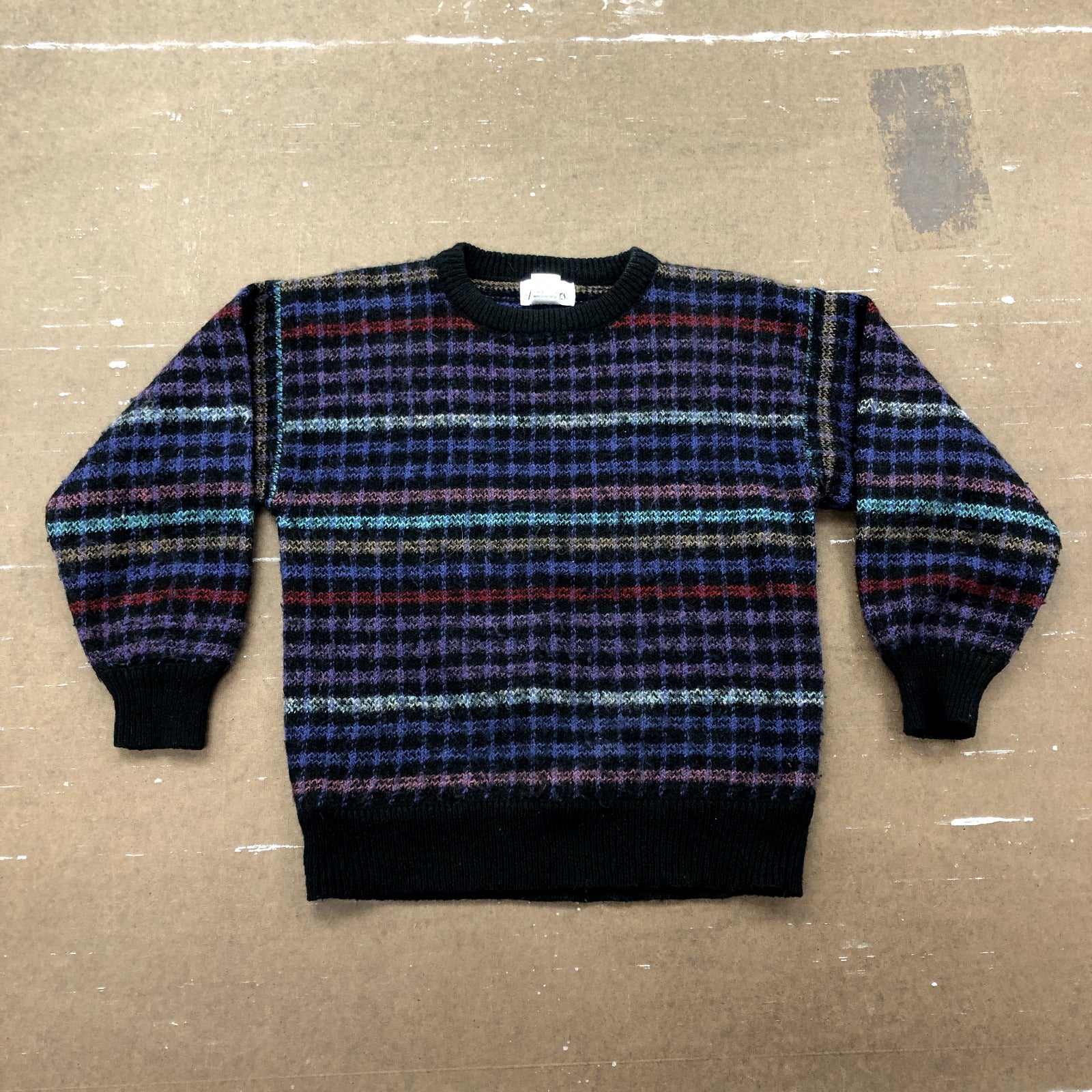 Vintage Partners Multicolor Striped Knit Hip-Hop Dad Knit Sweater Adult Size M