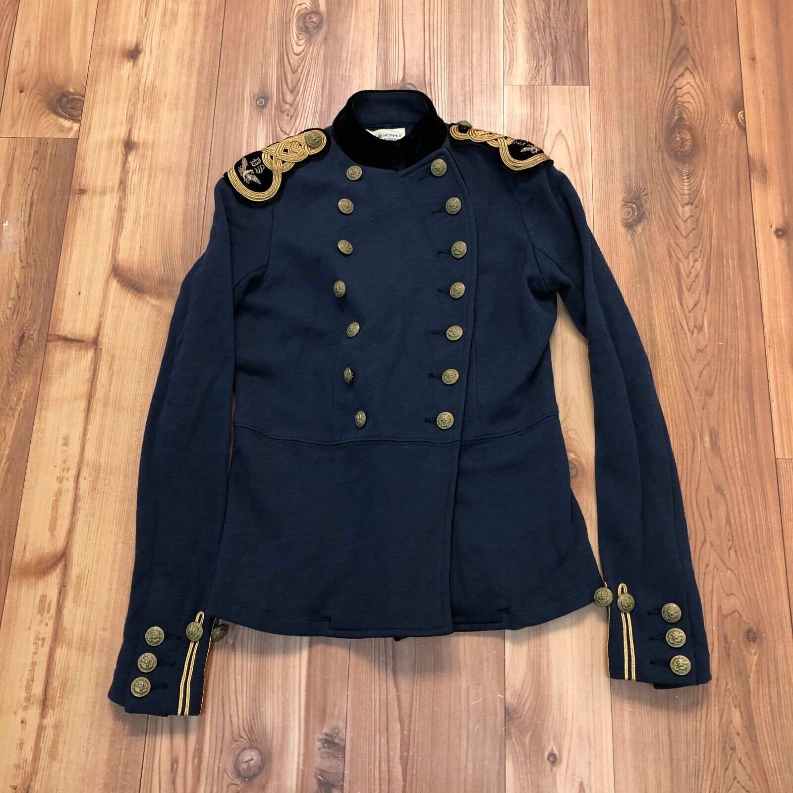 Vintage Ralph Lauren Denim & Supply Double Breast Military Jacket Women Size S