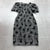 Calvin Klein Short Sleeve Black White Floral Pegged Dress Womens Size 2