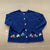 Vintage C & B Sport  Blue Plastic White Snow flake Buttons Knit Sweater Woman M