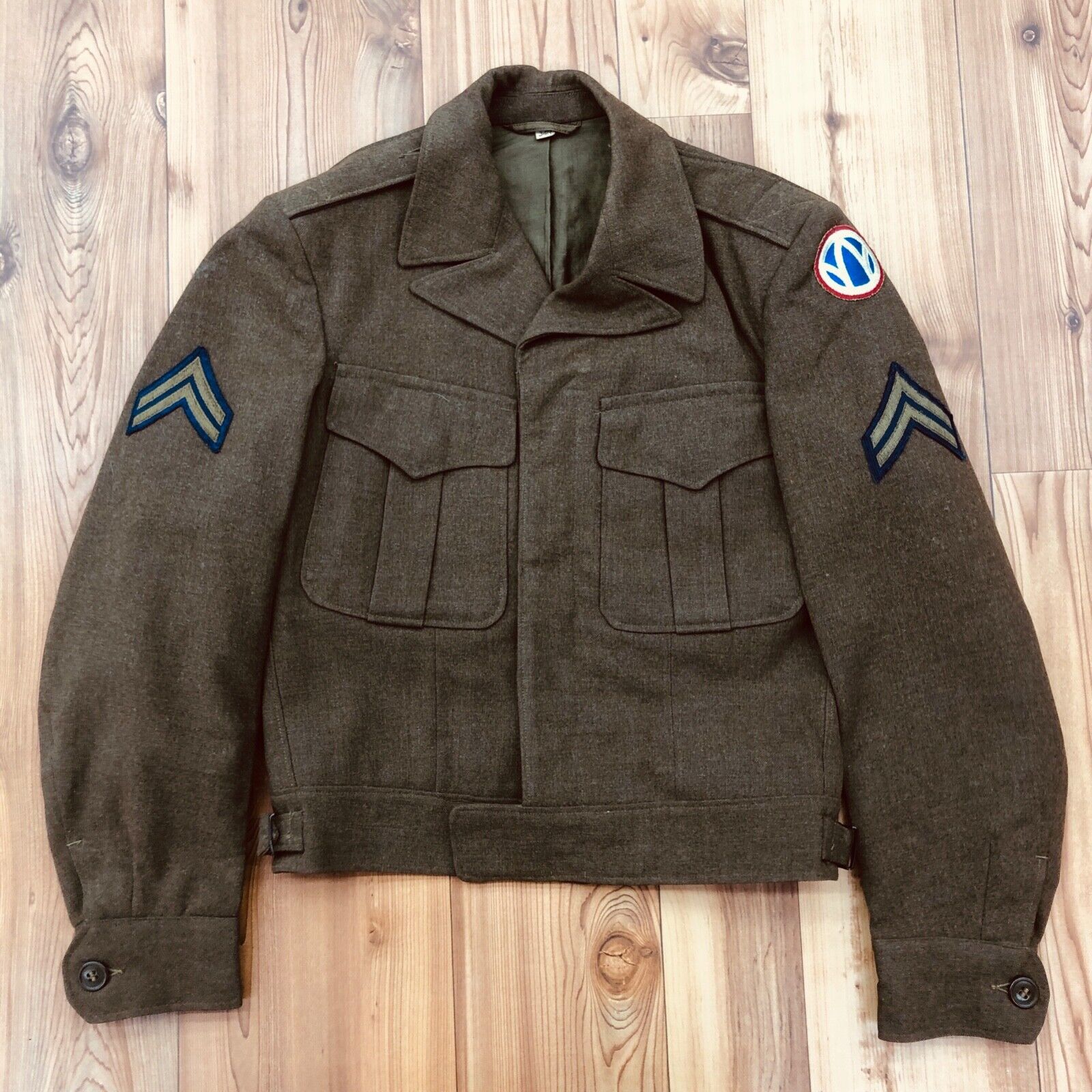RARE Kravitz Clothing U.S. Army 100% Wool OD Jacket Made 1949 Adult Size 34R