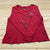 Harley Davidson Red Long Sleeve V-neck Graphic Print T-Shirt Women Size 1XL