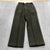 Vintage Green Straight Legged High-Rise Wool US Military Pants Adult Size 29