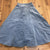Vintage Diana Blue Leather Solid Plain Regular Fit Suede Skirt Women's M