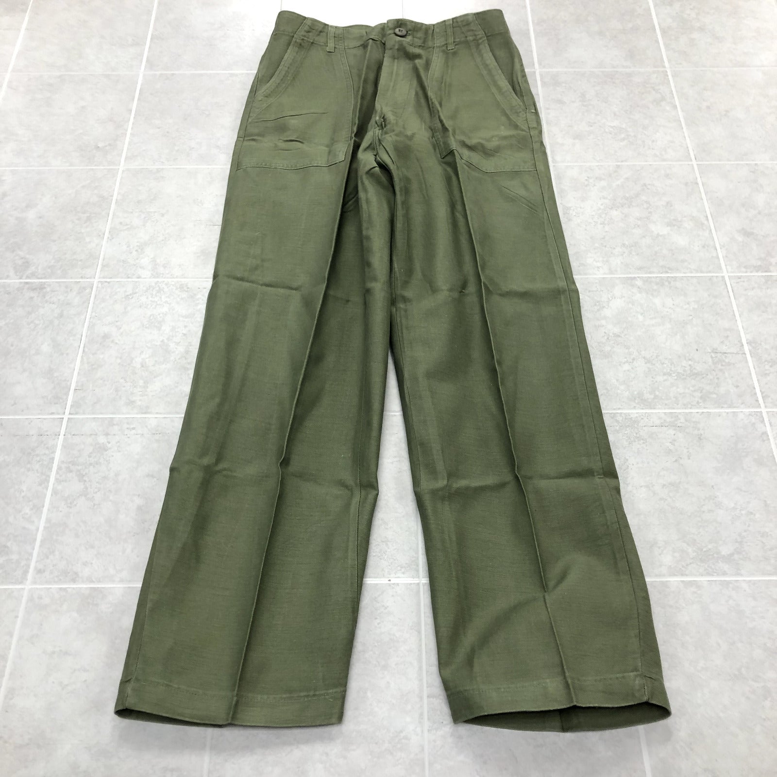Vintage US Military Green Straight legged High-Rise Pants Adult Size 28 x 30