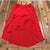 NEW Cache Red Ruffled A Line Long Sheer Elastic Waist Skirt Women Size Medium