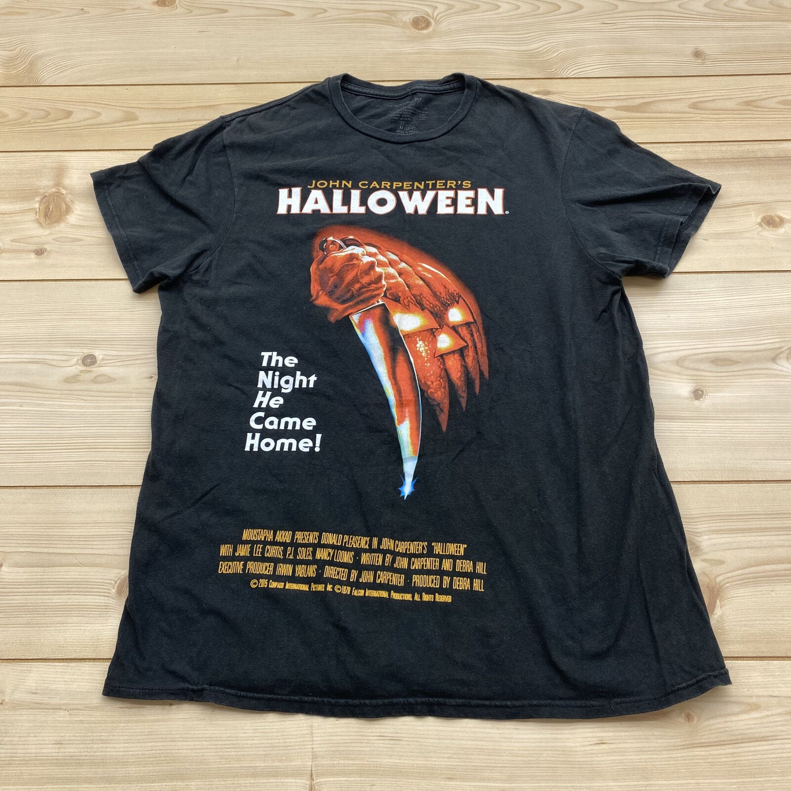 John Carpenters Halloween Black Horror Movie Short Sleeve T-Shirt Adult Size M