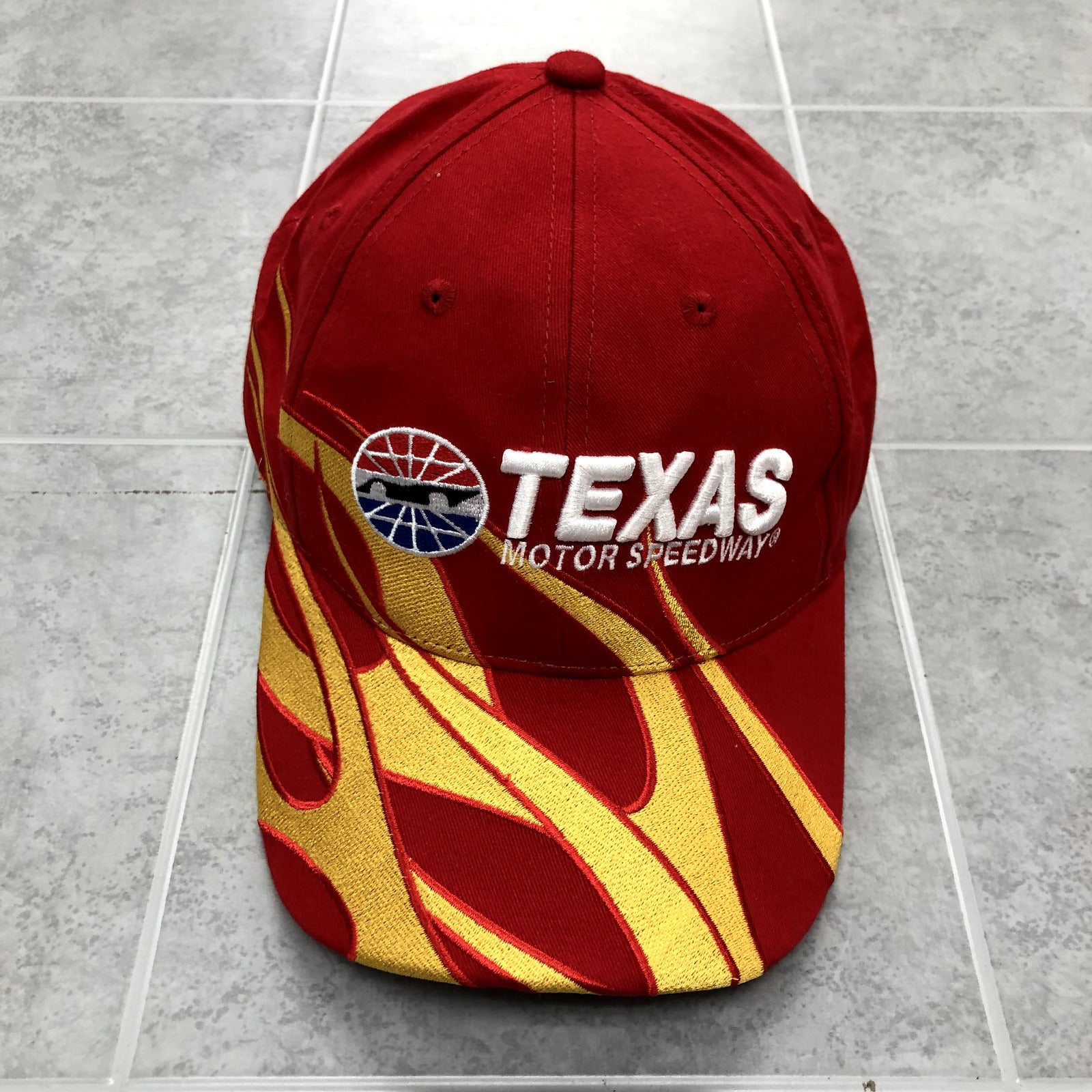Vintage SMI Red Strap Back Graphic Texas Speedway Baseball Cap Adult One Size