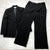 Vintage Le Suit Black Pinstripe Wide Legged 2 Piece Pant Suit Womens Size 14