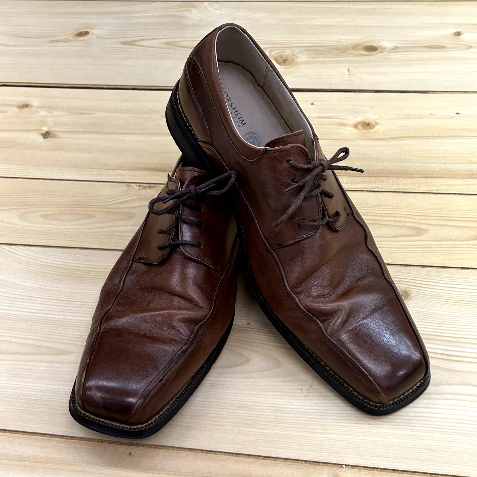 Florsheim Brown Leather Bicycle Toe Oxford Shoes Mens Size 13D 11256-200 Lace Up