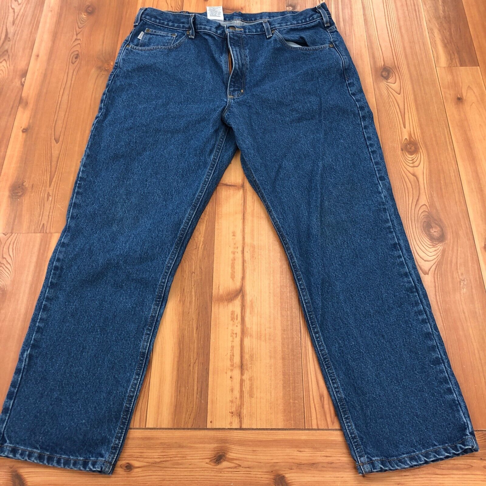 Carhartt Blue High Rise Traditional Fit Straight Leg Work Jeans Men Size 40 X 30