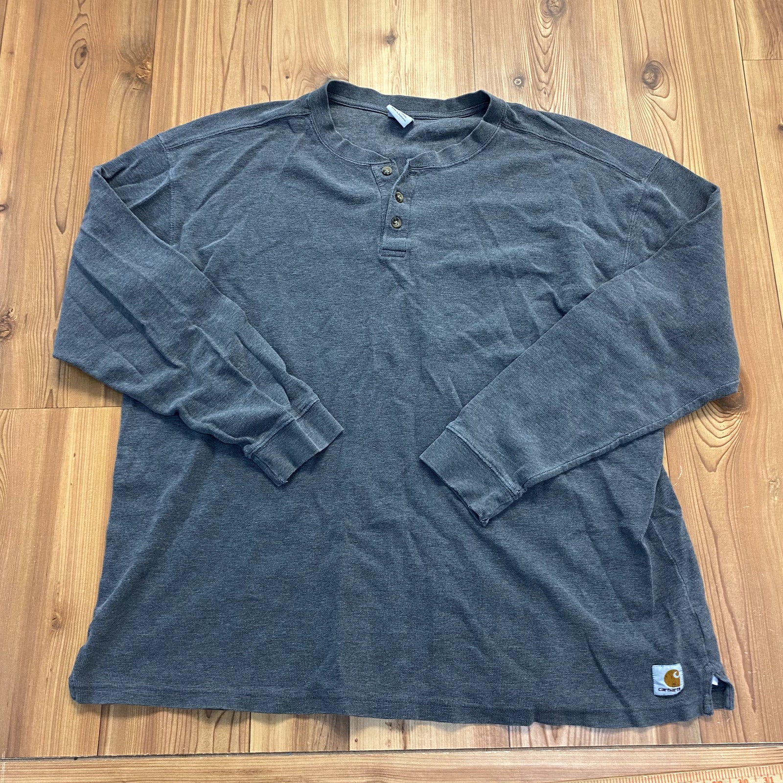 Carhartt Gray Pullover Long Sleeve Cotton Regular Fit Shirt Adult Size 2XL