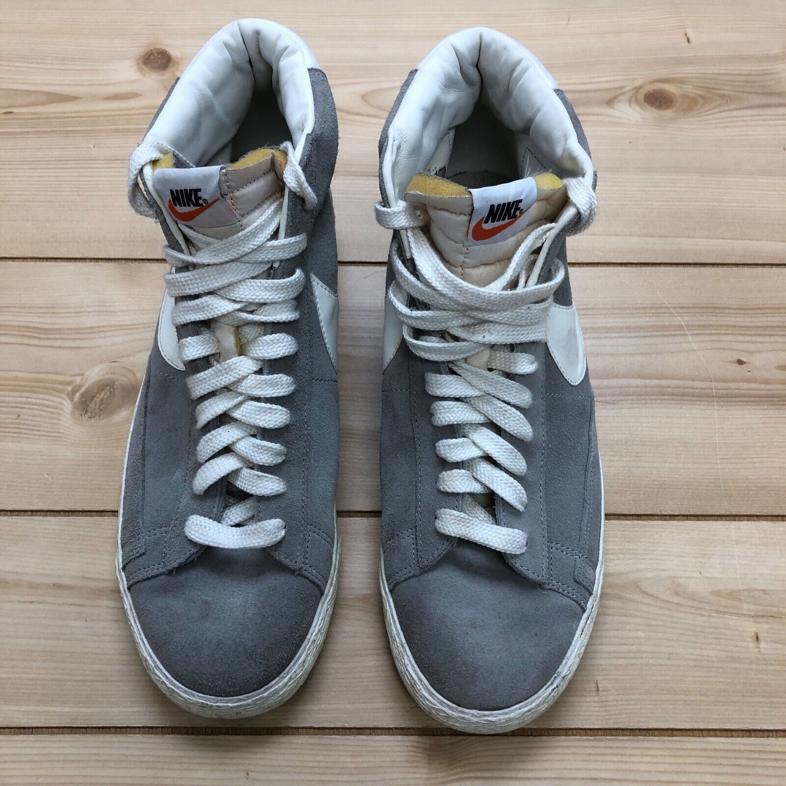 Nike Blazers White/Gray Suede High Top Lace Up White Swoosh Unisex Men Size 12