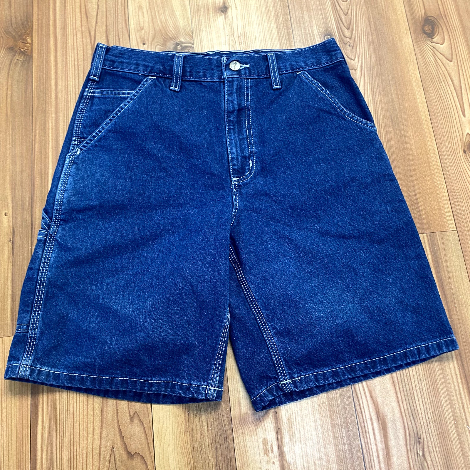 Carhartt Blue Denim Cotton Multi-Pocket Regular Fit Shorts Men's Size 30