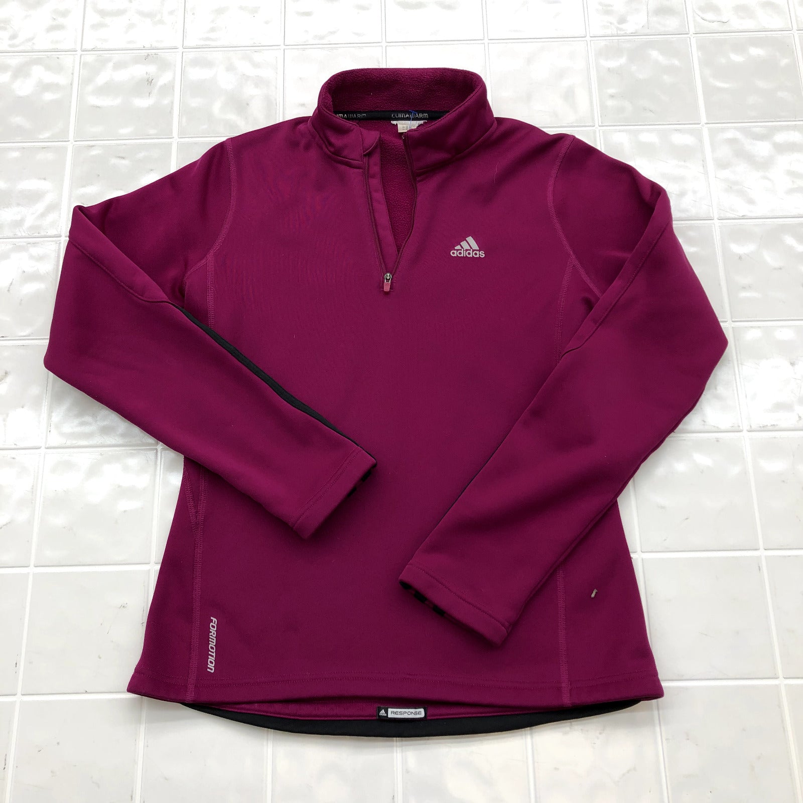 Adidas Purple Graphic Logo Stretch Athletic Fit Sweatshirt Women's Size S