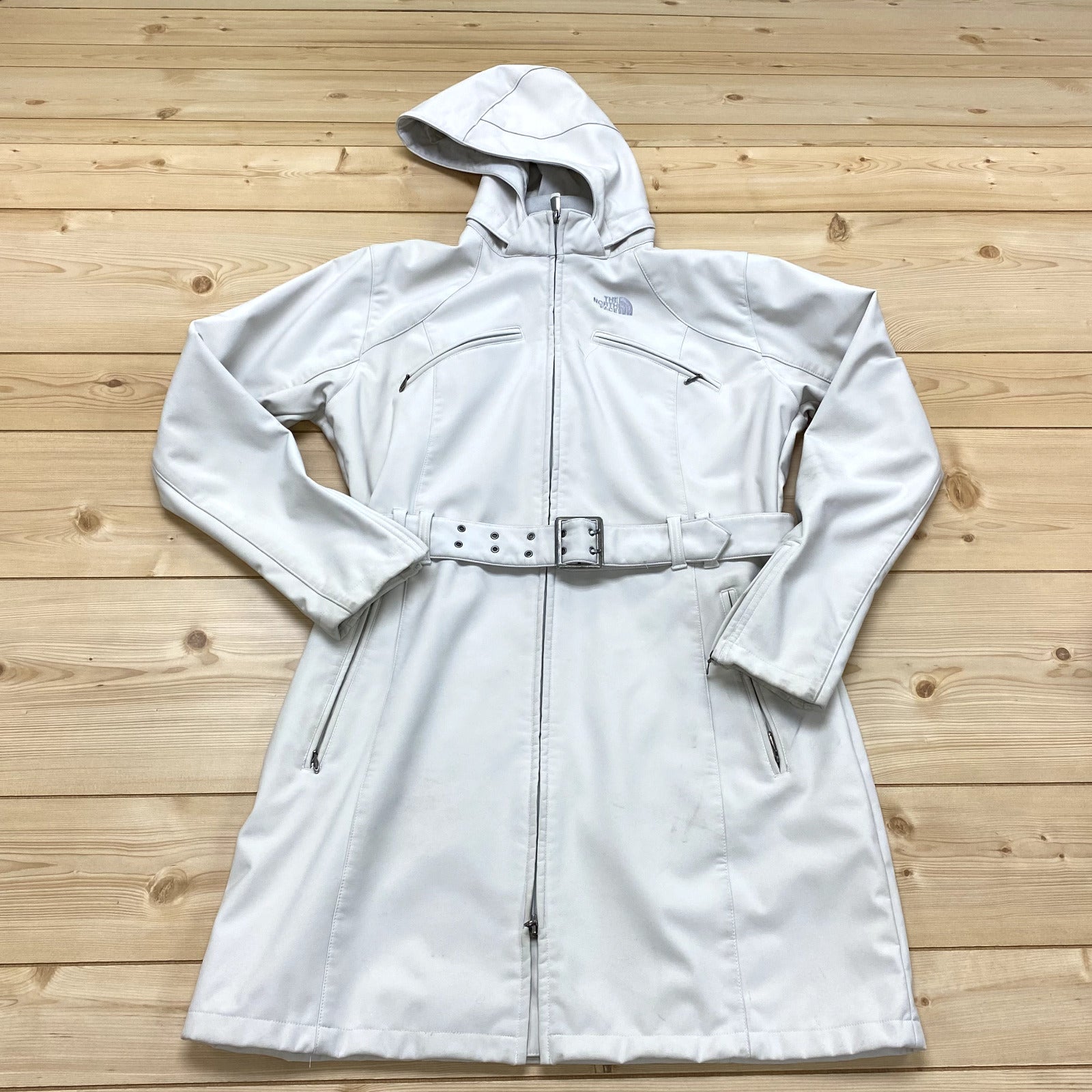 The North Face Beige TNF Apex Long Belted Bionic Trench Coat Women Size XL