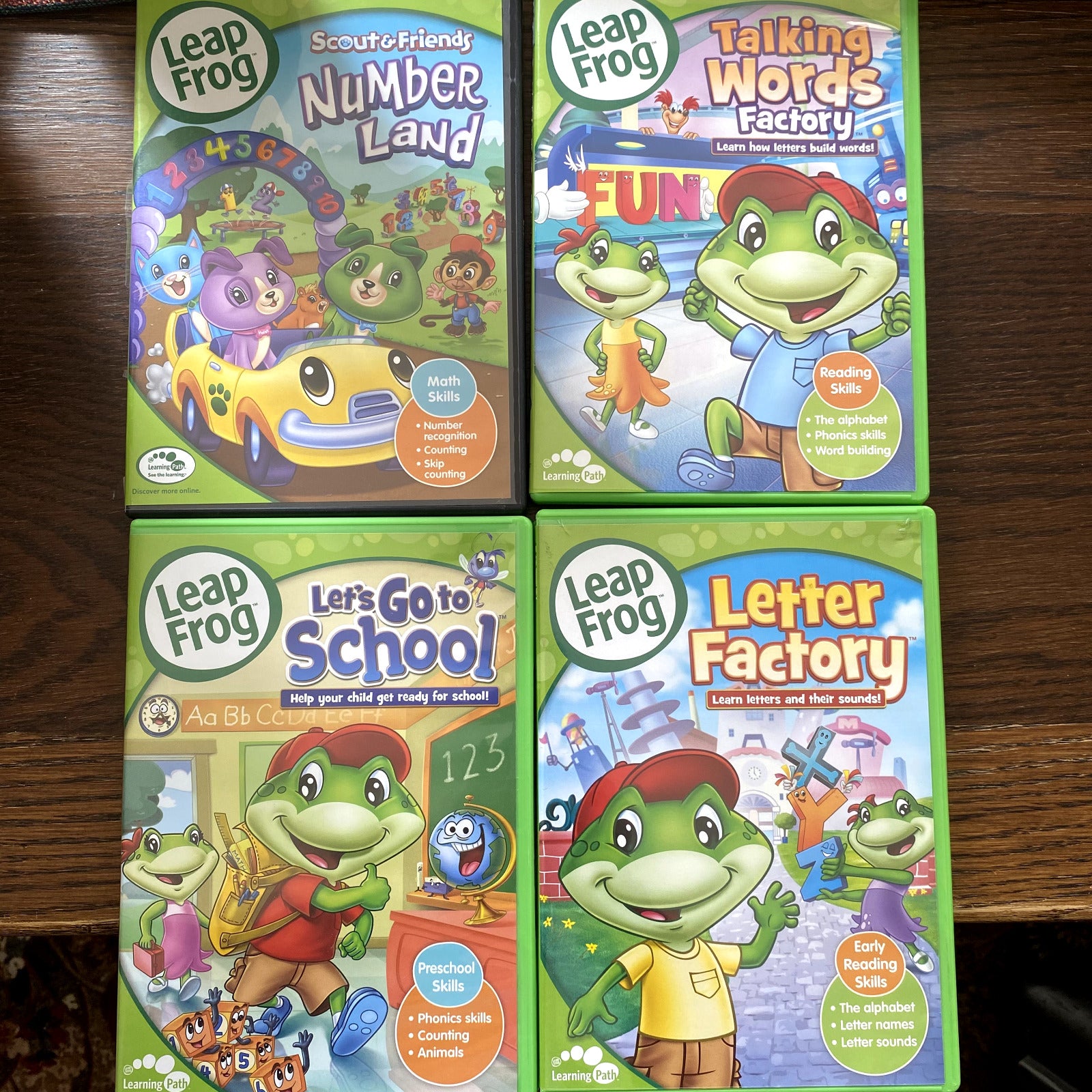LOT of 4: Leap Frog: Number Land/Talking Words/Letters/Let's Go to School