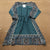 Joie Blue Floral Long Sleeve Ruffle Elastic Waist MIDI Dress Womens Size S