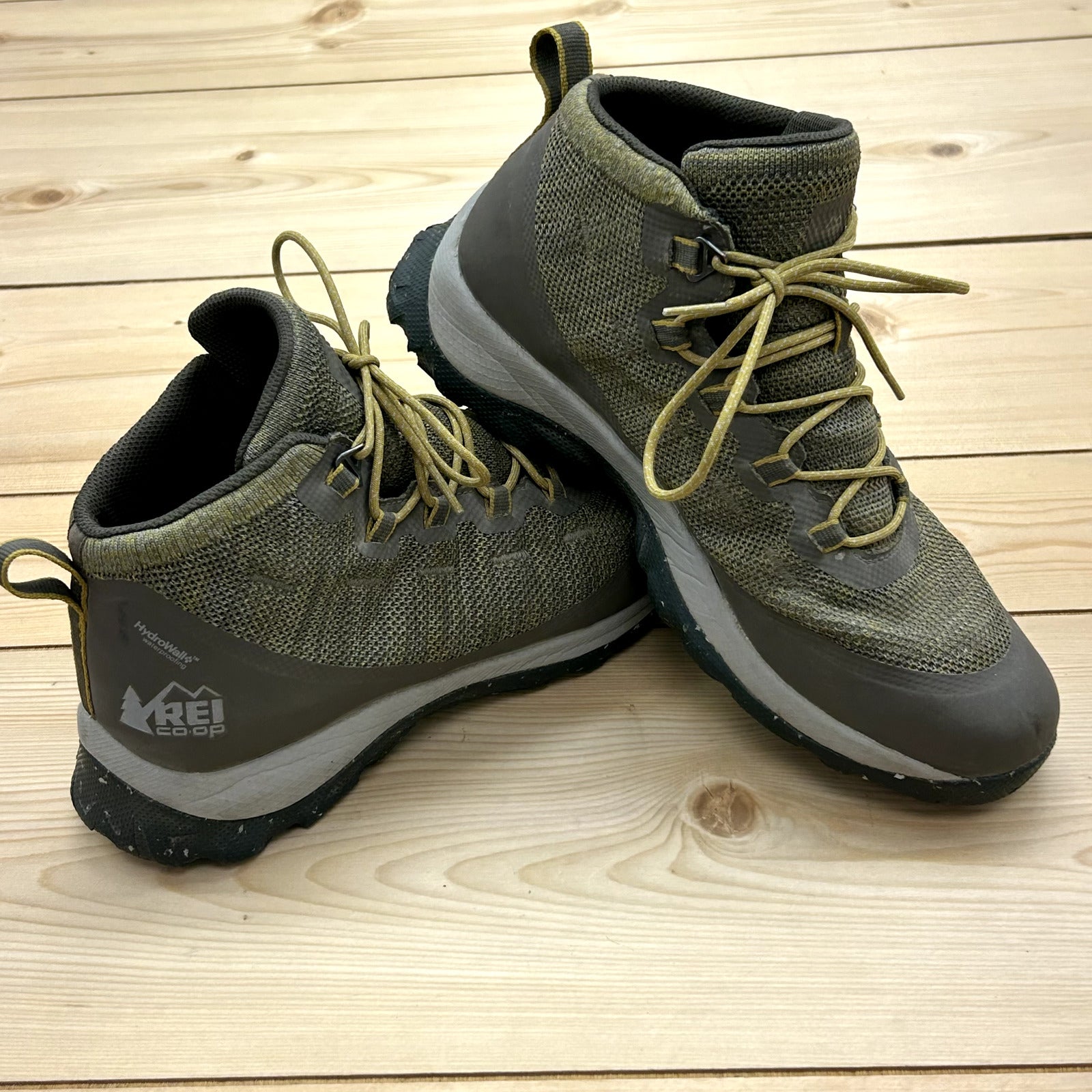 REI Co-Op Flash Hydrowall Waterproof Hiking Boots Mens Size 9.5 00022947 Olive