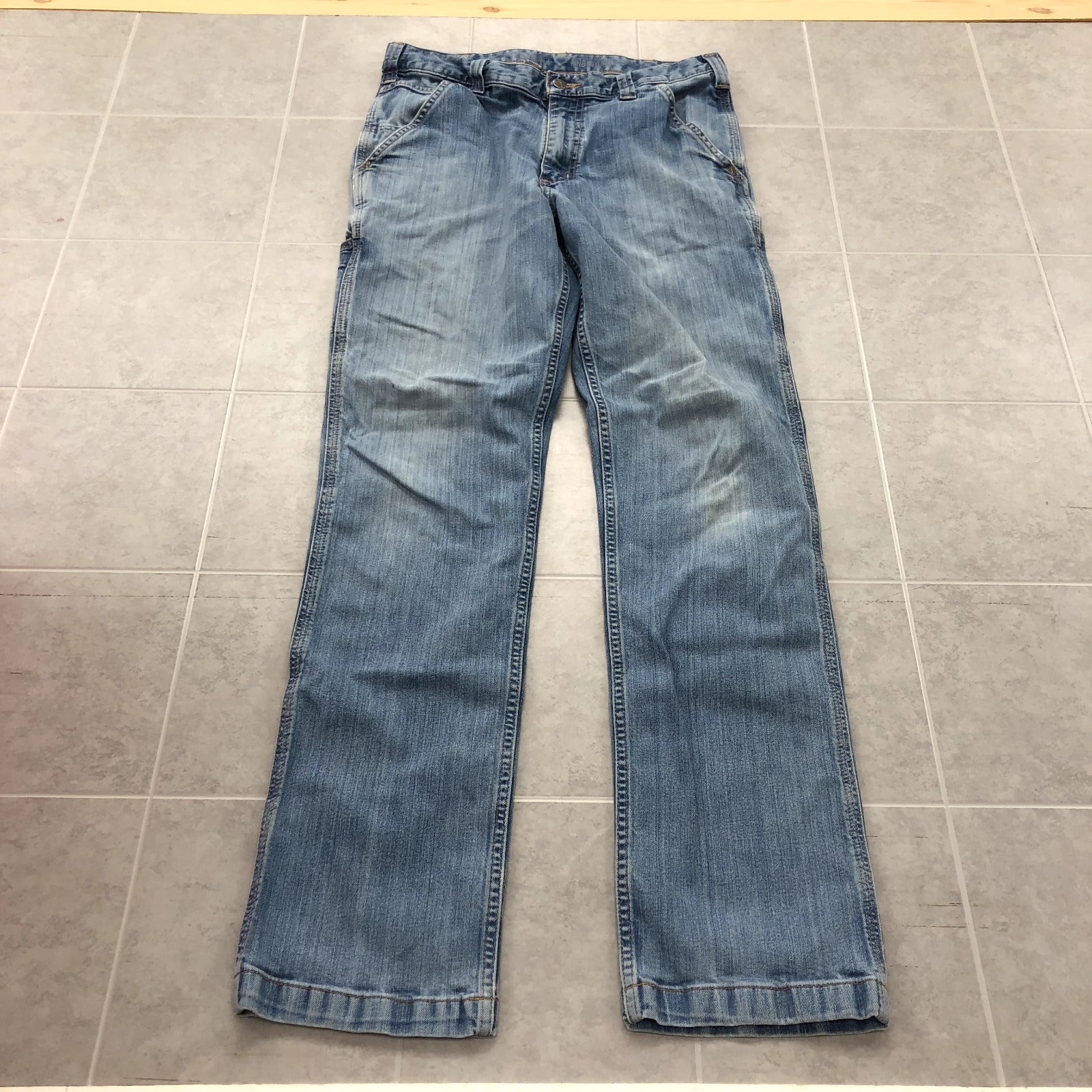 Carhartt Blue Straight Legged Mid-Rise Denim Jeans Adult Size 33 x 34