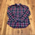 Vintage Levi Strauss Red Plaid Long Sleeve Button Up Western Shirt Women Size 16