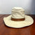 Vintage Eddie Bauer Beige Solid Brown Band Wide Brim Sun Block Hat Adult Size L