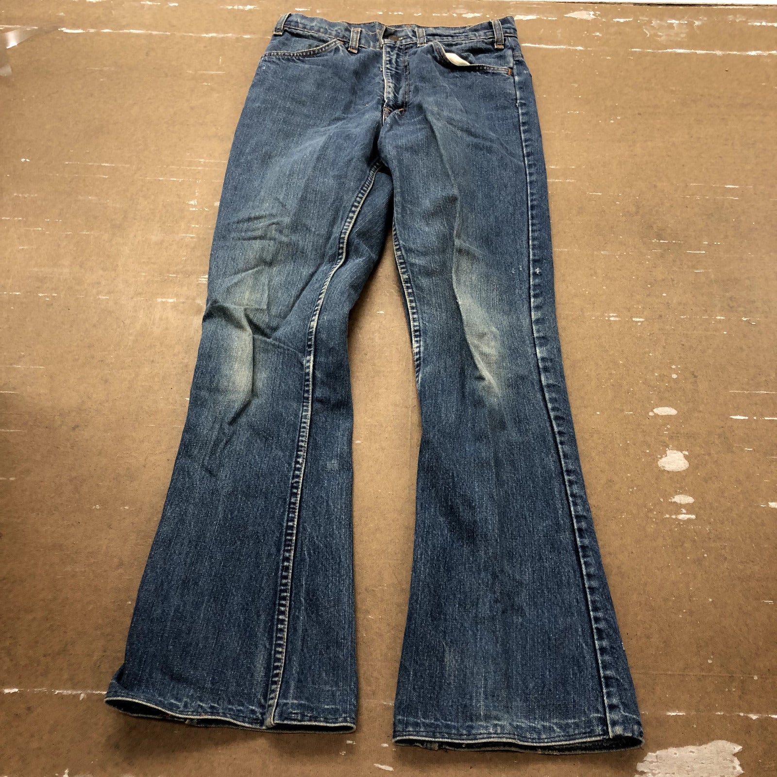 Vintage Levi's Orange Tab Blue Flared Hem Four Pocket Denim Jeans Adult Size 28