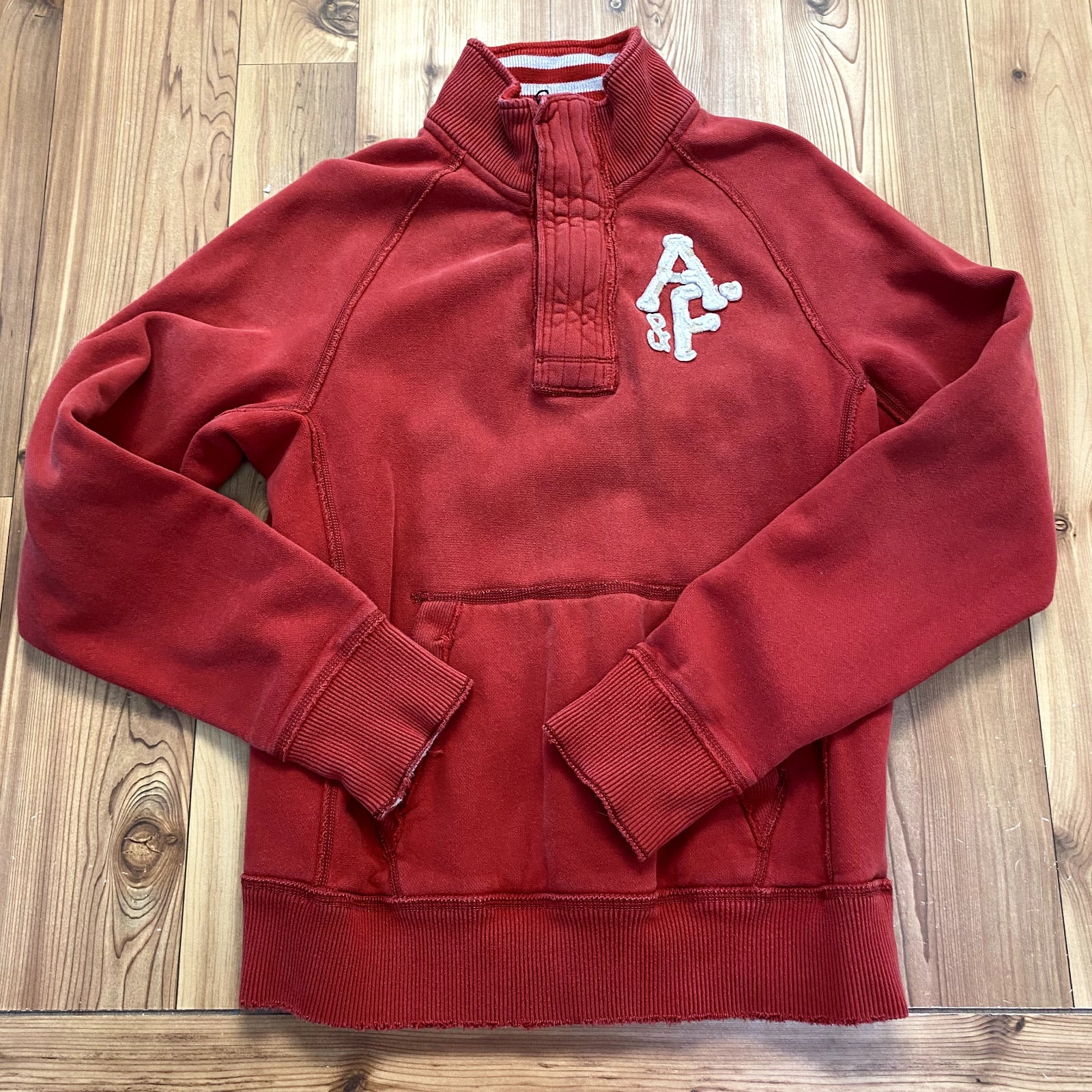 Abercrombie & Fitch Red Pullover Long Sleeve Muscle Sweatshirt Adult Size L