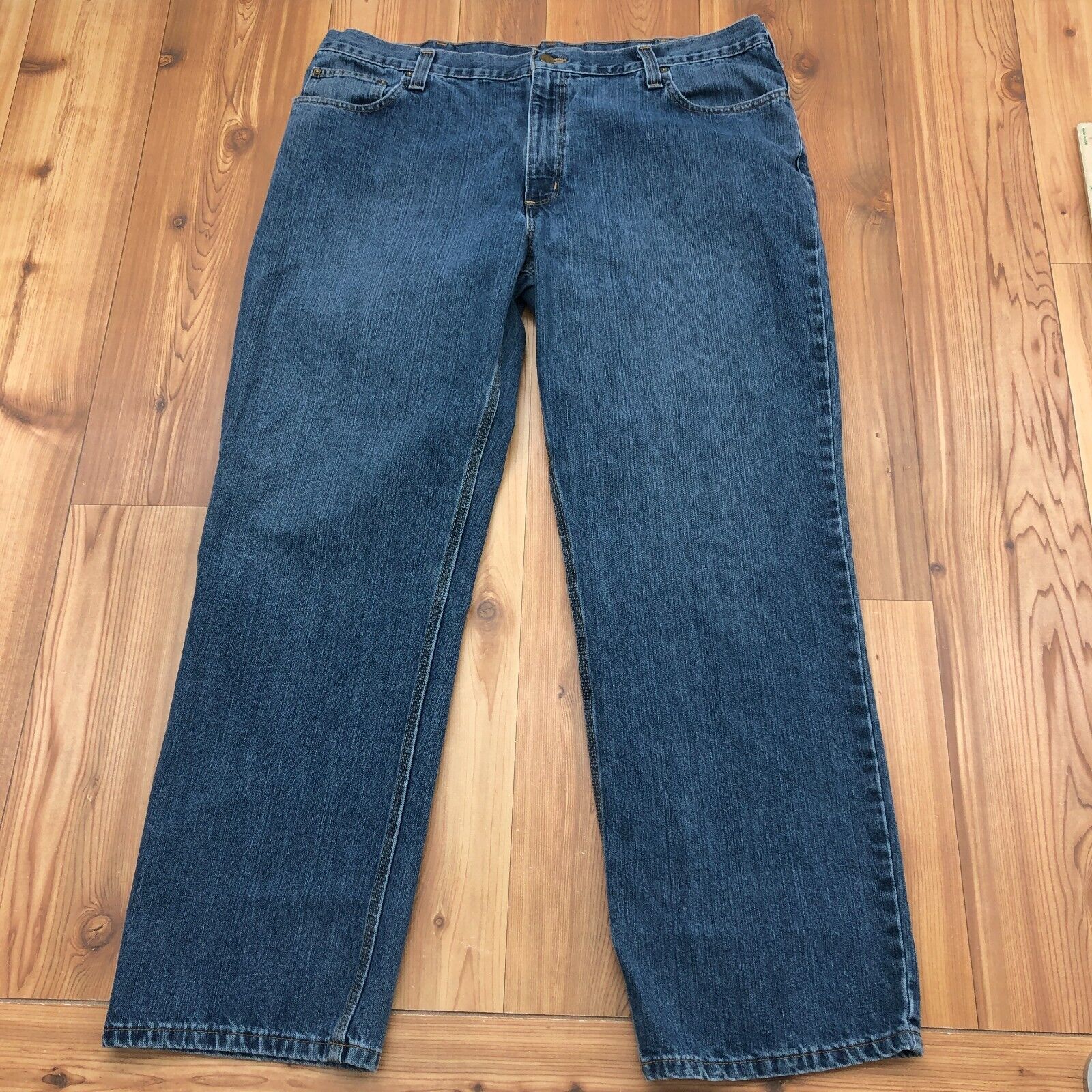 Carhartt Blue Denim Jeans Relaxed Fit Straight Leg Men Waist Size 40 x 32 Length