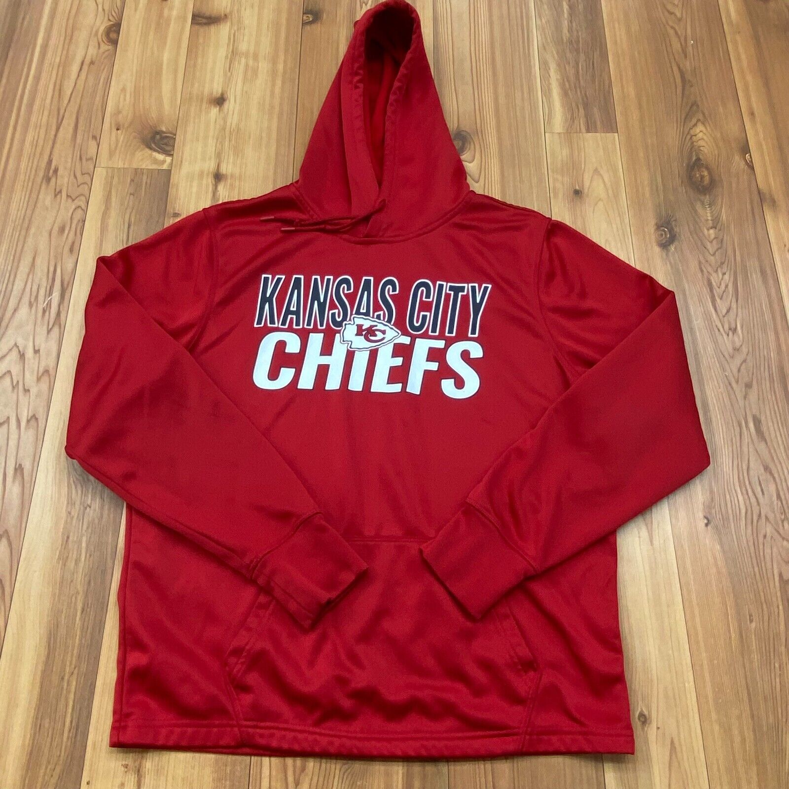 '47 Brand Red Solid Polyester Long Sleeve KC Chiefs Pocket Hoodie Adult Size M