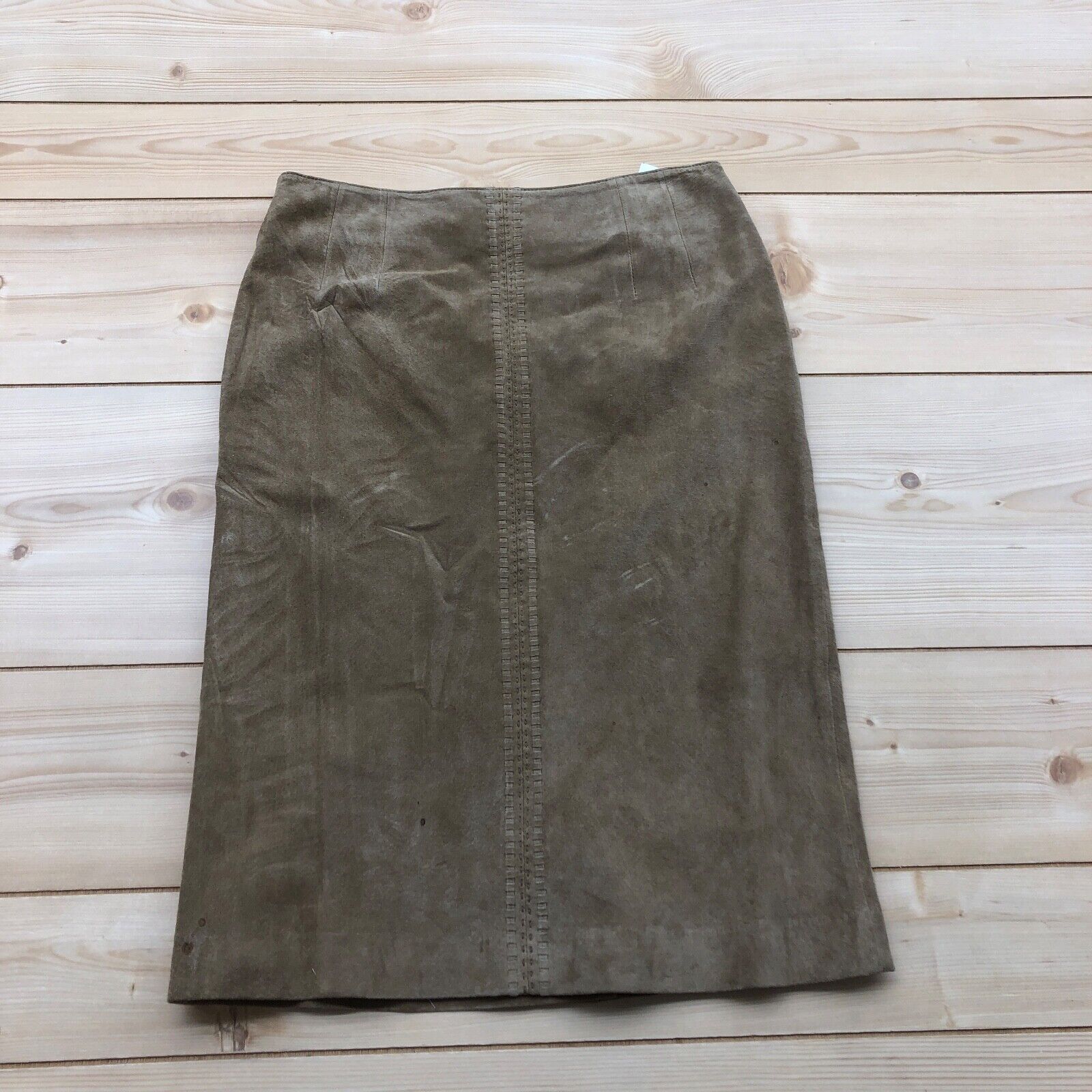 Telluride Clothing Co  Brown Genuine Leather Zip Up Pencil Skirt Women's Size 6