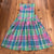 Gibbons Multicolor Plaid Sleeveless Pleated A-Line Style Dress Womens Size S