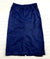 Vintage JFS Signature Leather Blue Elastic Waist Lined Midi Skirt Womens Size M